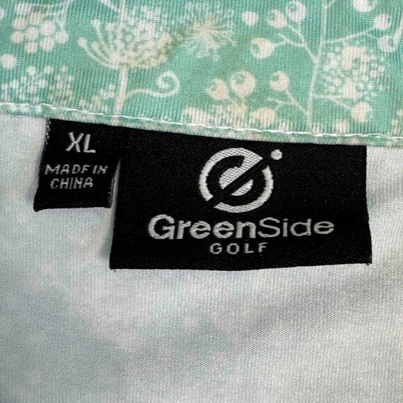 Greenside Mens Golf Polo Shirt Polyester Blend Side Slit Short Sleeves Green XL - Picture 8 of 12